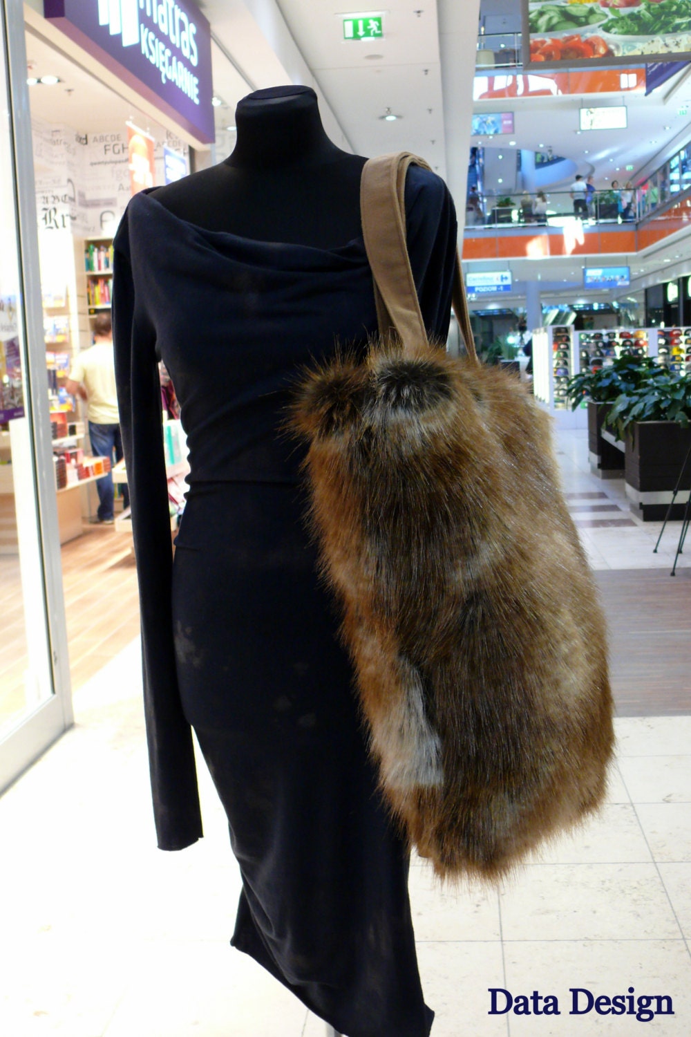 Brown Lynx Faux Fur Shoulder Shopper Bag - DataDesignBoutique