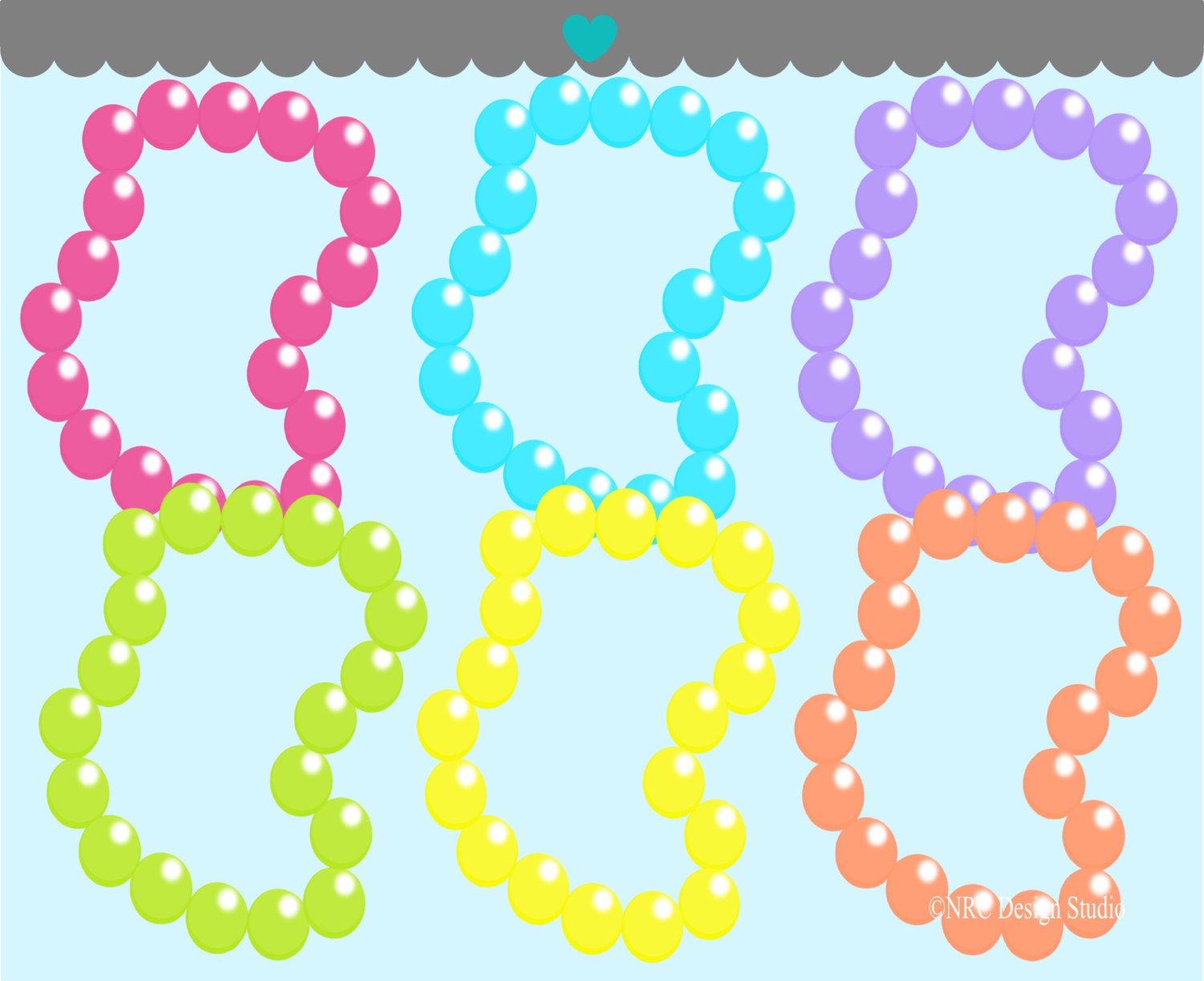WINTER SALE - Jewelry Clip Art - Pretty Pearl Necklace Clip Art - Digital Jewelry Clipart Il_570xn