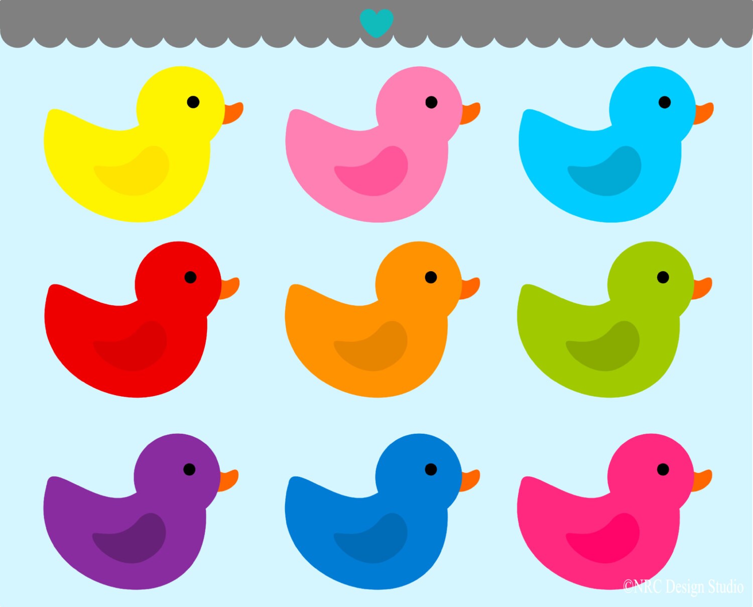 WINTER SALE - Animal Clip Art - Adorable Rubber Ducks Clip Art - Digital Rubber Ducks Clipart Il_570xn