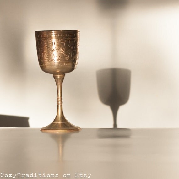 cup Goblet: Cup, Cup wine Bronze Wine  Kiddush Vintage Chalice, vintage Judaica