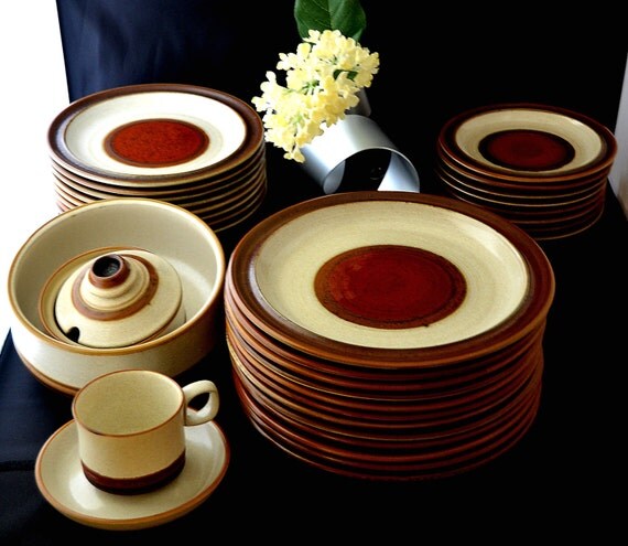 Vintage Mid Century Dinnerware Set by Denby's by DesignsInVintage