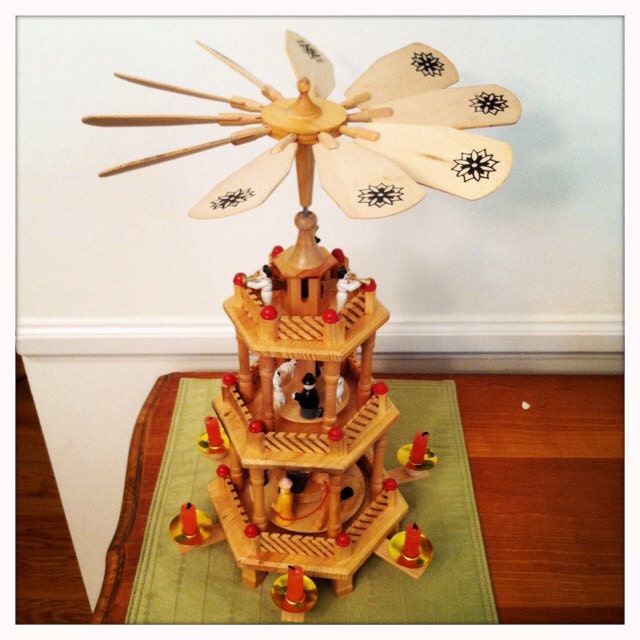 Christmas pyramid nativity carousel by TheRedBarnVintage on Etsy