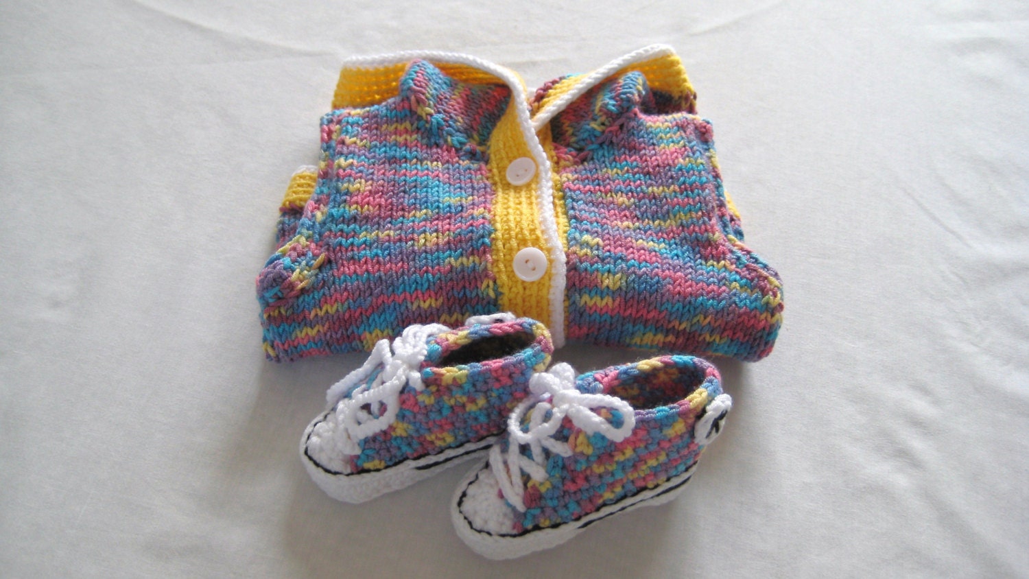 MultiColoured Crochet Converse Baby Booties & by BabyJaneKnits