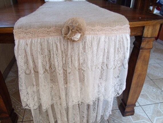 18x92 Burlap Table Runner shabby chic This by