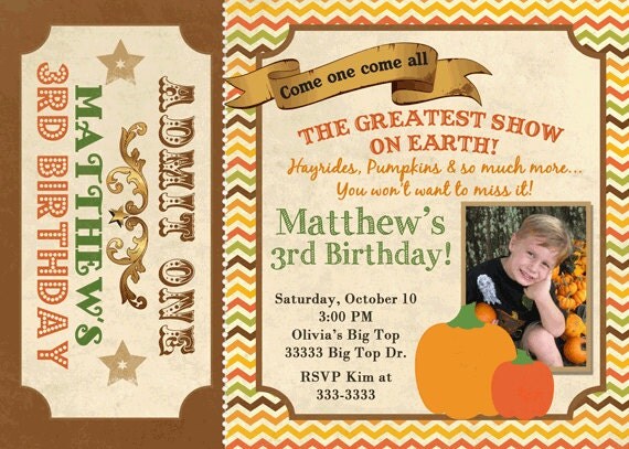 Fall Carnival Birthday Party Invitations - printable Il_570xn