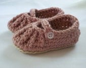Crochet Mary Jane Baby Booties/ 0-6 Months