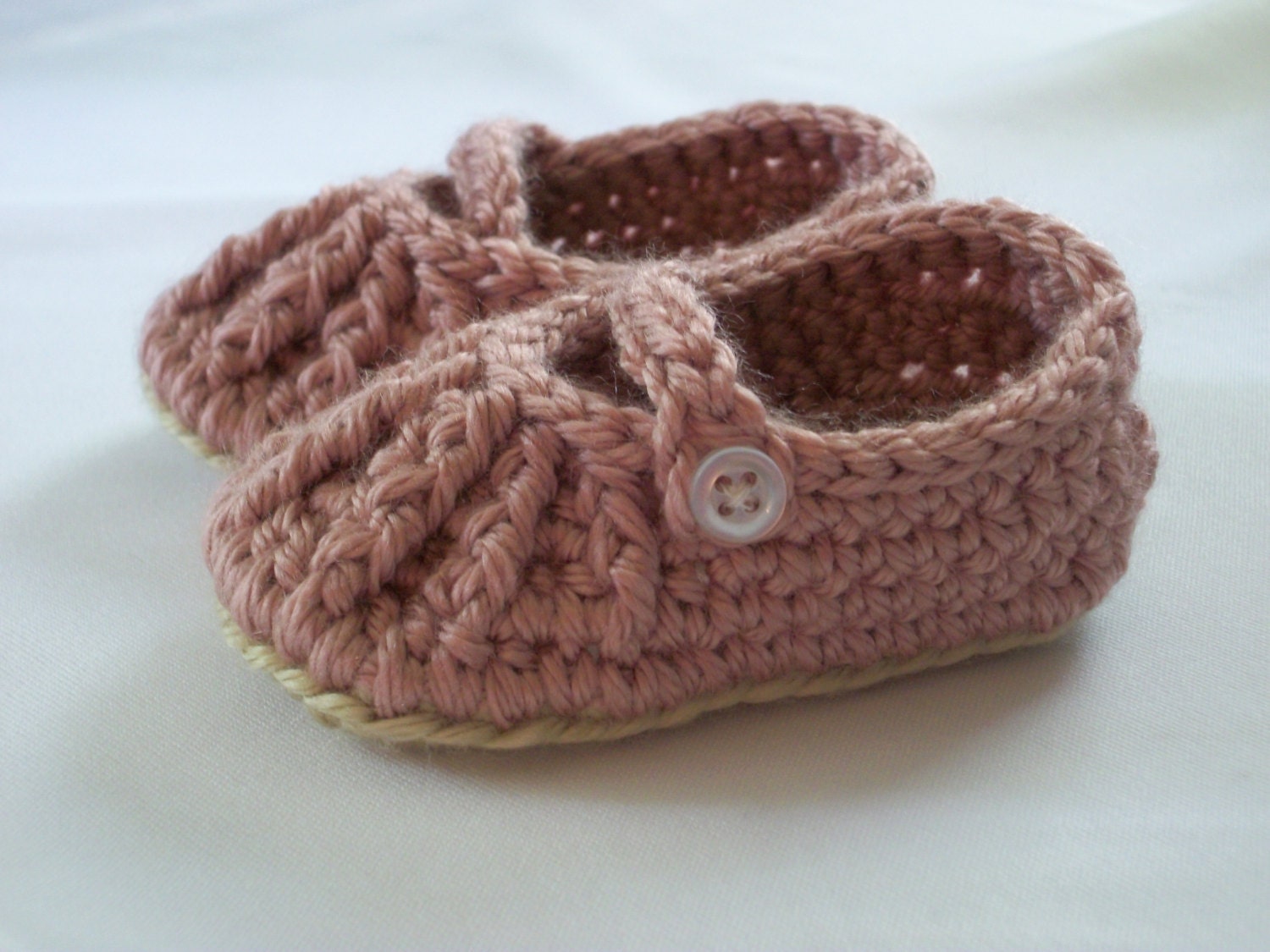 Crochet Mary Jane Baby Booties/ 0-6 Months