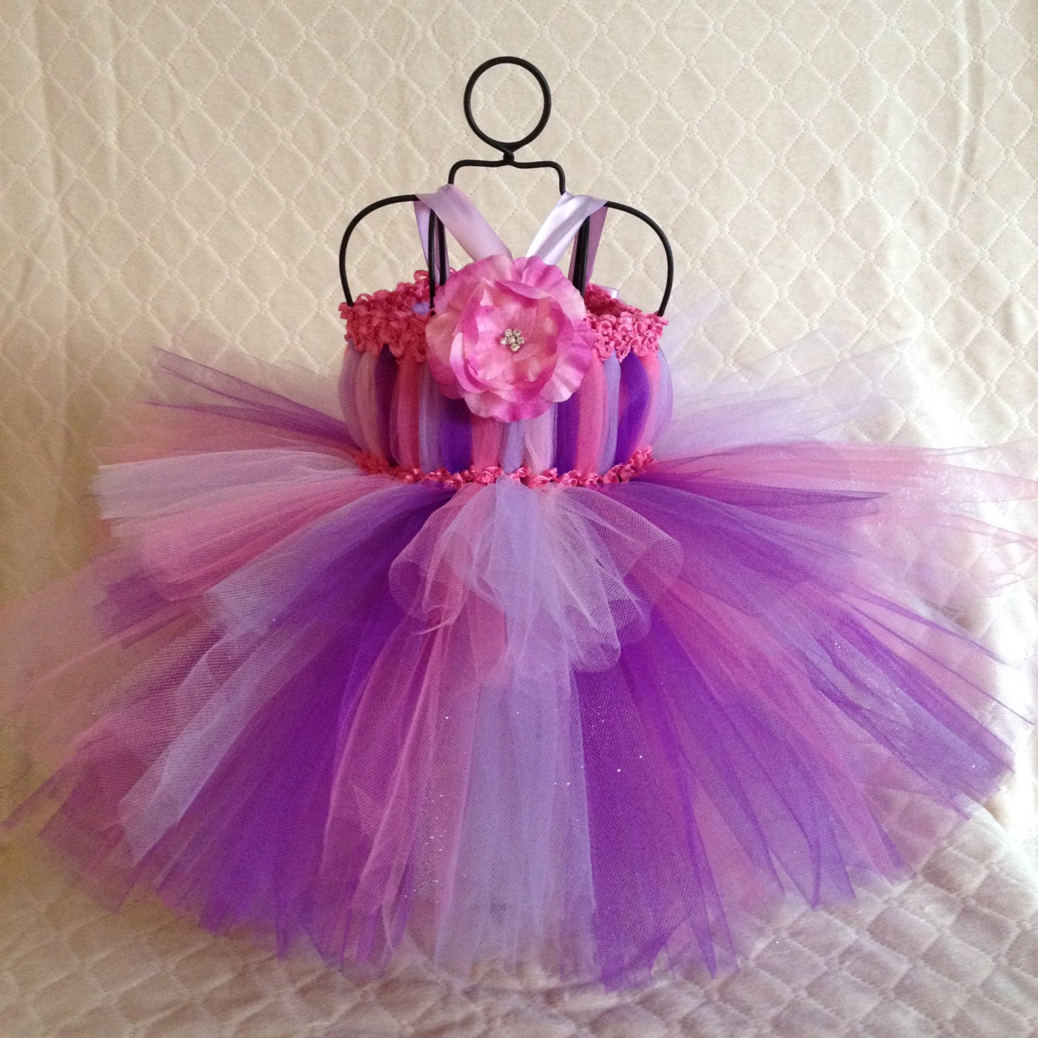 Lt Pink, pink and purple, lavender Tutu Dress for Baby to 18 Mo