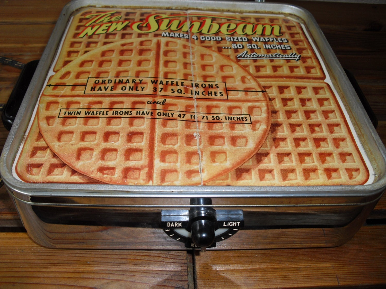 Vintage 1940s Chrome Sunbeam Waffle Maker by HelensVintageAttic