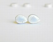 Tiny Stud Earrings Blueberry Drop Porcelain Earrings Hypoallergenic Post - LemoneRouge