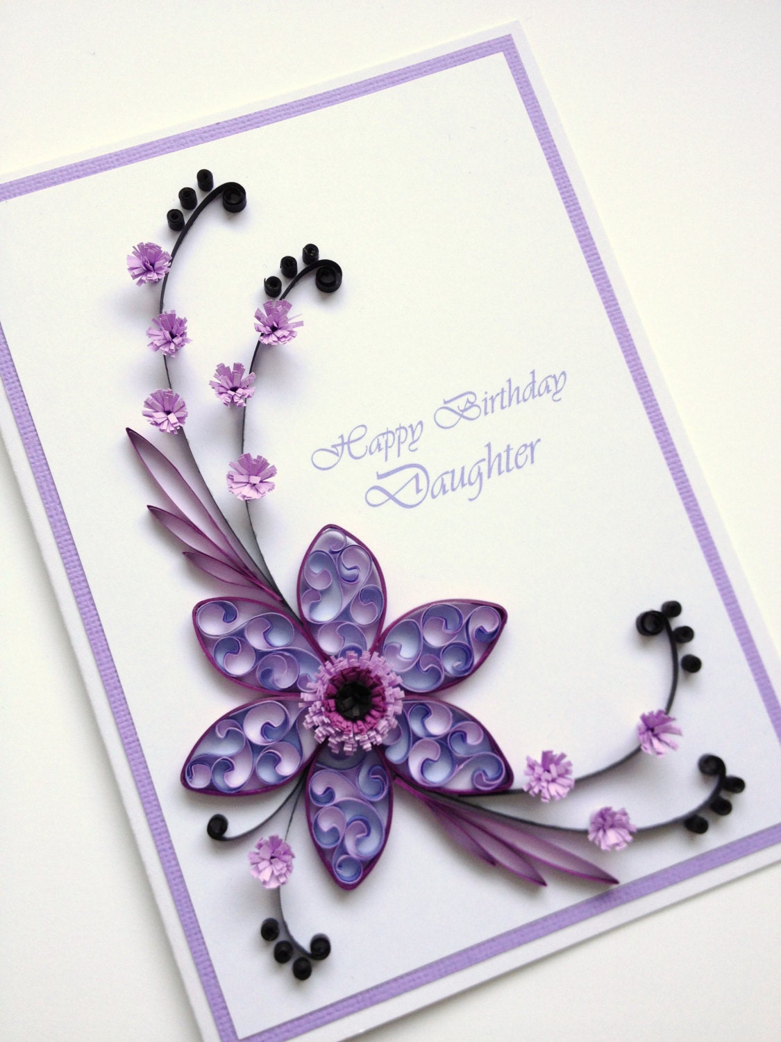 Items similar to Paper Quilling Happy Birthday Daughter Card. Quilled