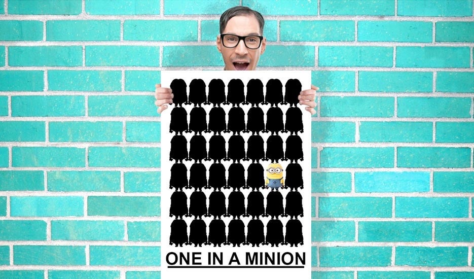 One in a Minion Despicable me Minions Dave Art - Wall Art Print / Poster 16x23 Inch - Kids Children Bedroom Geekery