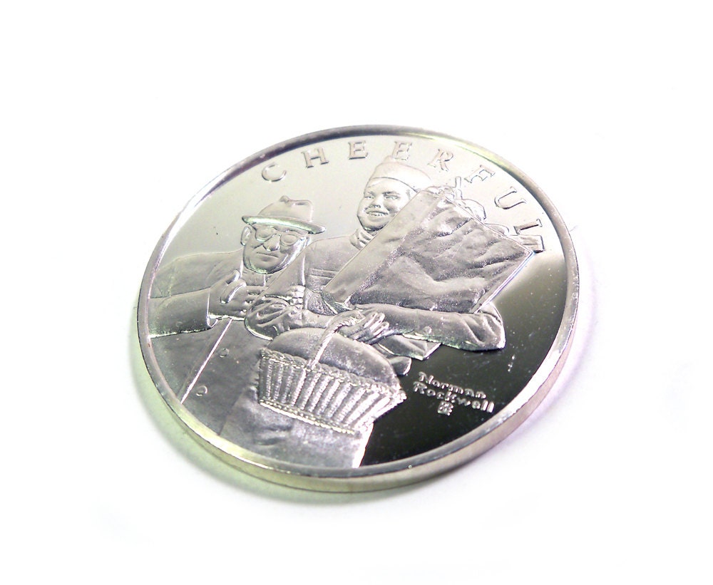 Cheerful - Norman Rockwell Sterling Silver Bullion Coin Boy Scouts Spirit of Scouting Medal