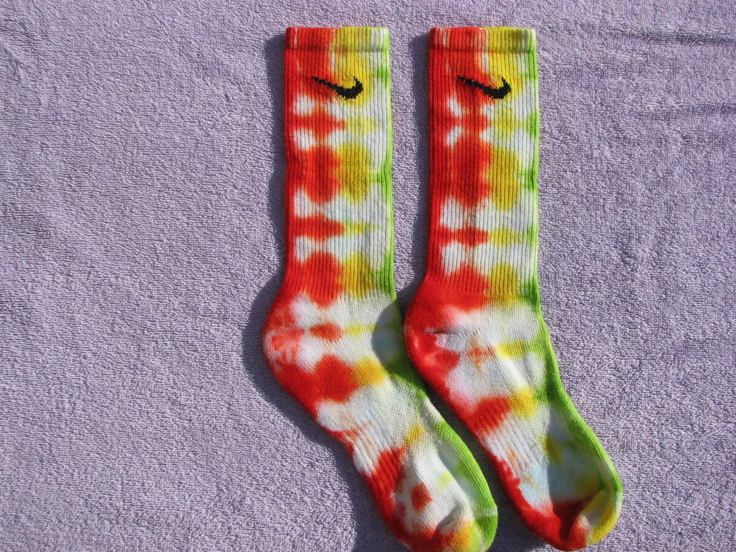 Tie Dye Nike socks by Sick Sox Red Orange Yellow by SickSox
