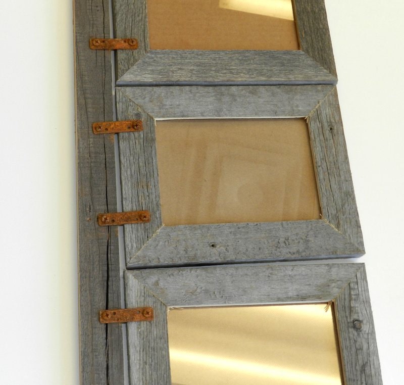 Barnwood Collage Frame For 3 Vertical 5x7s By Abwframes On Etsy