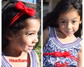 Child's headband or belt. Red and perfect little stocking stuffer or added touch to any party dress