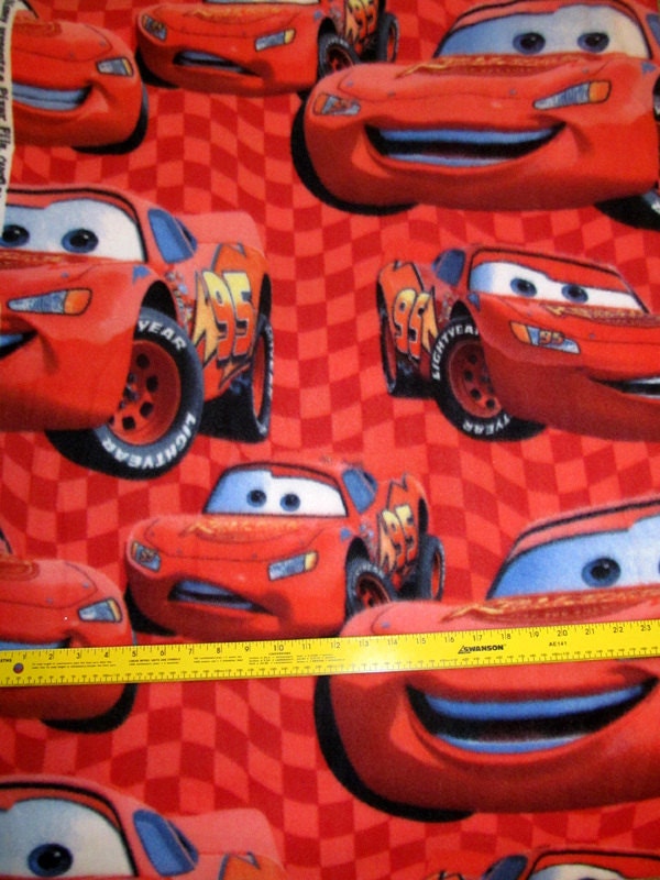 Disney Cars Lightning McQueen Fleece Fabric by TracisKnotsofLove