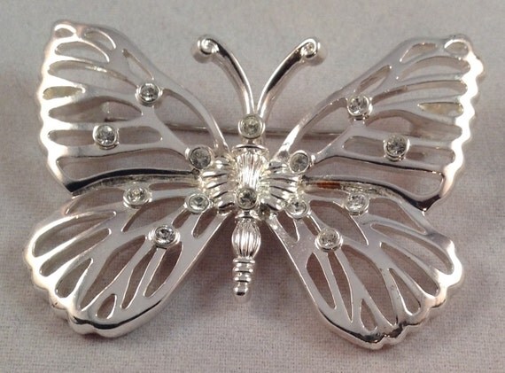 Mexican Silver Butterfly Brooch Pin by DerBayz