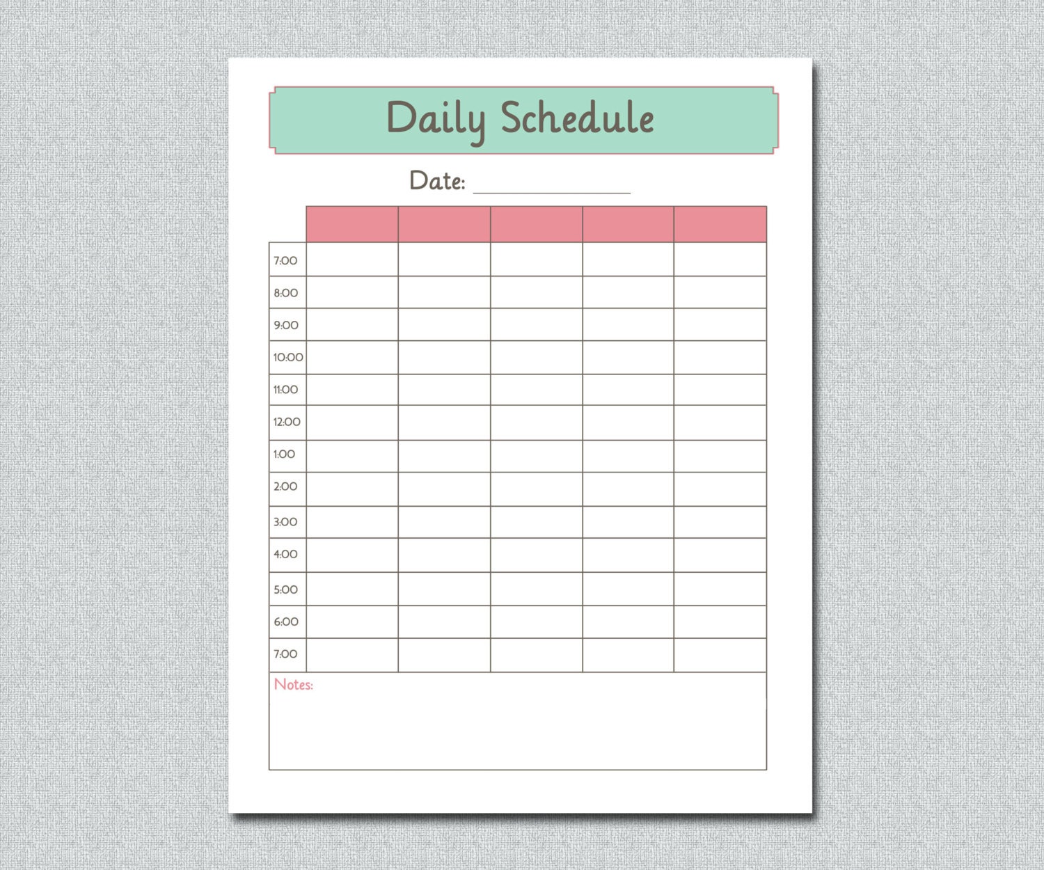 Printable Home School Daily Schedule 85 X 11 By Vlhamlindesign