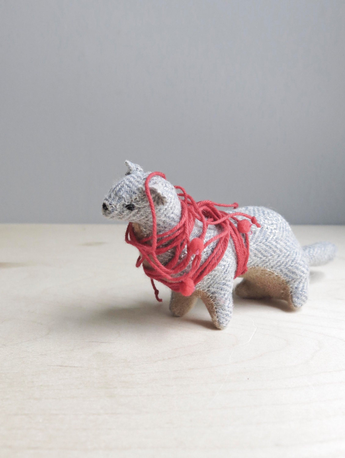 mischievous ferret / soft sculpture animal