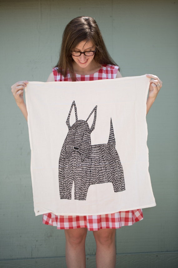 Scotty Dog Tea Towel, Printed with Eco Friendly Inks
