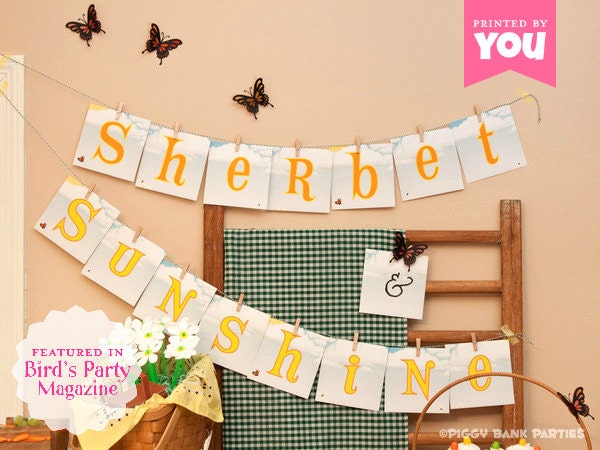 SHERBET & SUNSHINE Collection - Printable Picnic Themed DIY Party Decorations Il_570xn