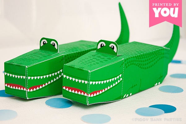 Alligator Favor Box : DIY Printable Crocodile PDF - Instant Download // Peter Pan, Florida Gators and Reptile Birthday Party Gift Boxes Il_570xn