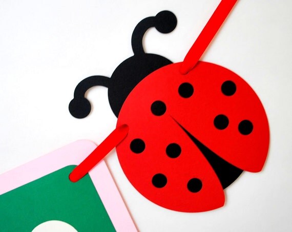 Lady Bug name Banner, Baby shower Lady Bug party MariaPalito A841 Free Shipping Il_570xn