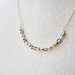 Gold Necklace Gray and Gold Iridescent Beaded Wire