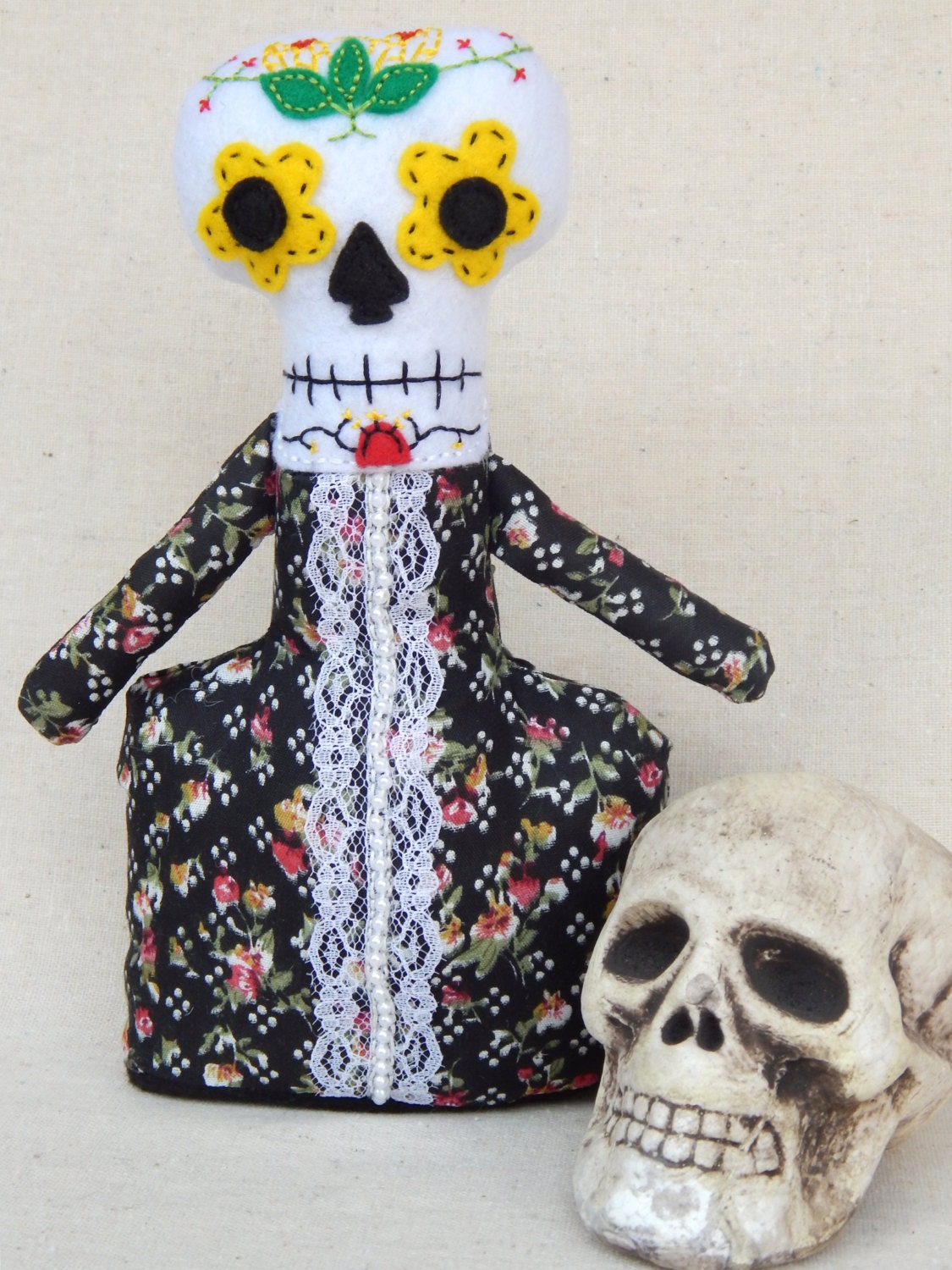 Day of the Dead Catrina Art Doll The Flower by MsBittyKnacks