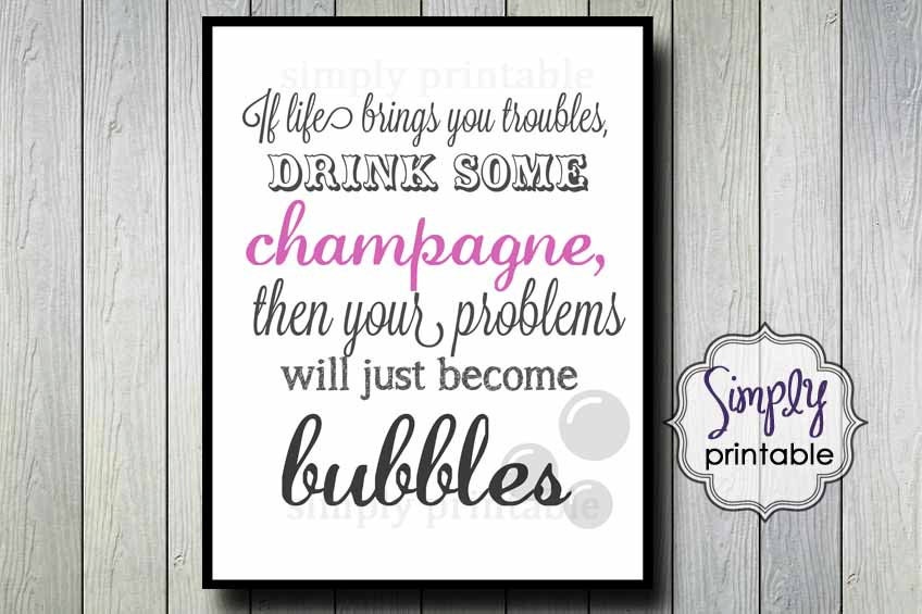Champagne Wall Print 11x14 (Digital File) Il_570xn