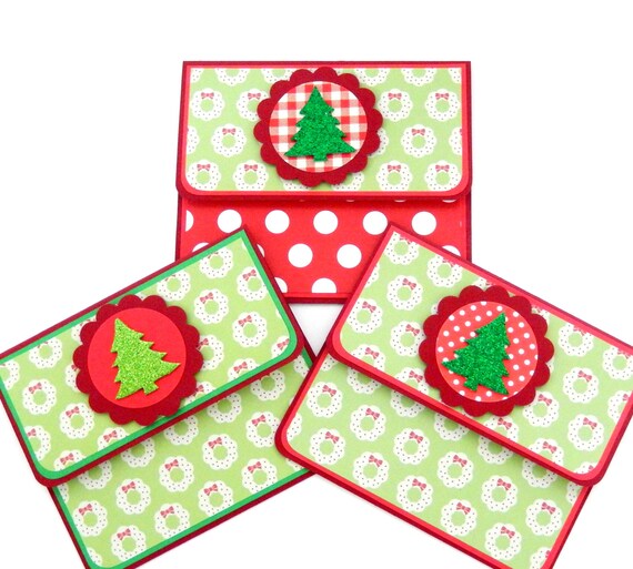 Items similar to Christmas Tree Gift Card Holder Set of 3 on Etsy