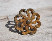 Rustic Cast Iron Flower Drawer Pull - Psychedelphia
