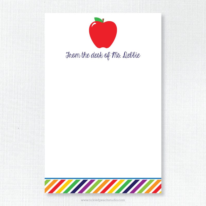 Teacher Apple Notepad - Personalized Il_570xn