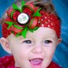 Baby Christmas Hair Bows - My First Christmas - Newborn Christmas Hair Bow - Red and Green Hair Bow - Christmas Hair Clip - Newborn Hair Bow