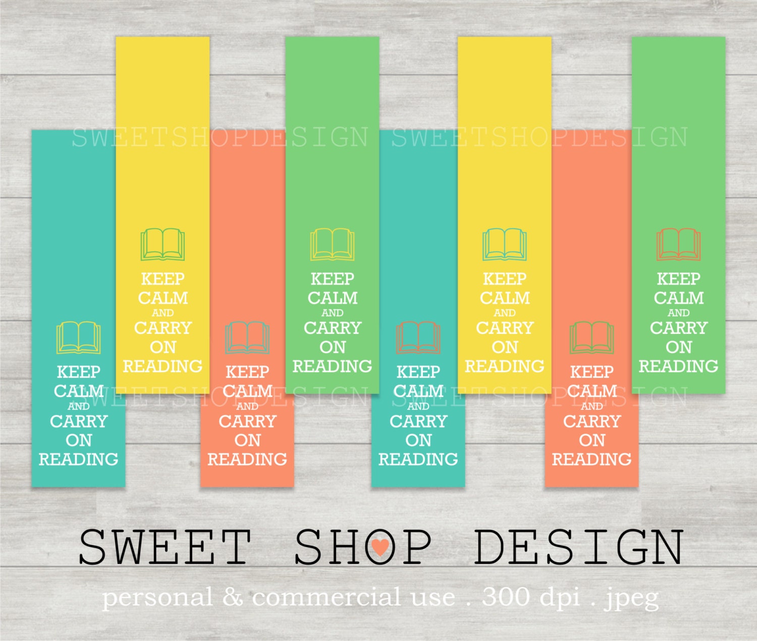 DOLLAR SALE Digital Bookmark, Printable Bookmarks, Royalty Free Clipart, Keep Calm & Carry On Reading, N04, Instant Download Il_570xn