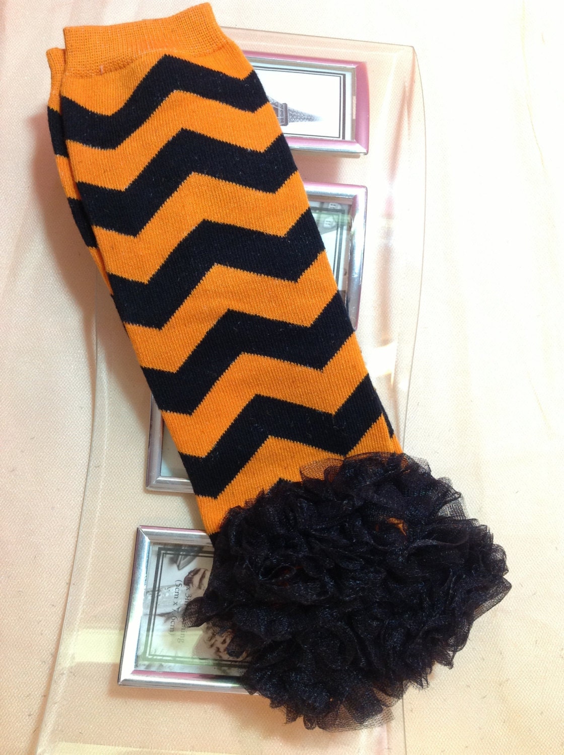 HALLOWEEN Leg Warmers Orange and Black by PrincessEllasBoutiqu
