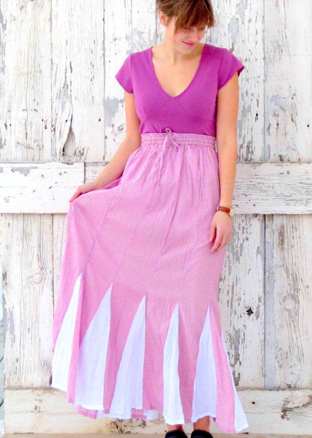 Radiant Orchid Maxi Dress- Purple Indie Fashion- upcycled hippie orchid dress- recycled women's clothes - wearlovenow