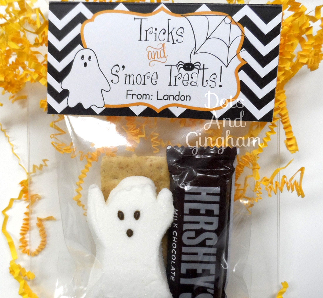 Halloween Treat Bag Topper-Printable Halloween Treat Bag Topper-Smores Treat Bag Topper-Printable Halloween Ghost Treat Topper-Halloween Il_570xn