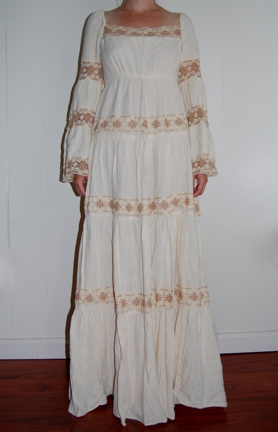 ... Boho Gauze & Lace Dress - Peasant Festival Maxi Wedding Hippie Prairie ... Boho Gauze & Lace Dress - Peasant Festival Maxi Wedding Hippie Prairie