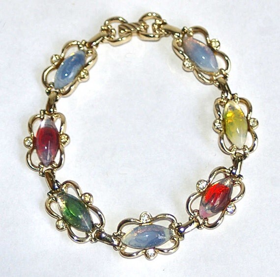 50s Sarah Coventry Multicolor Moonglow Bracelet by KickassStyle