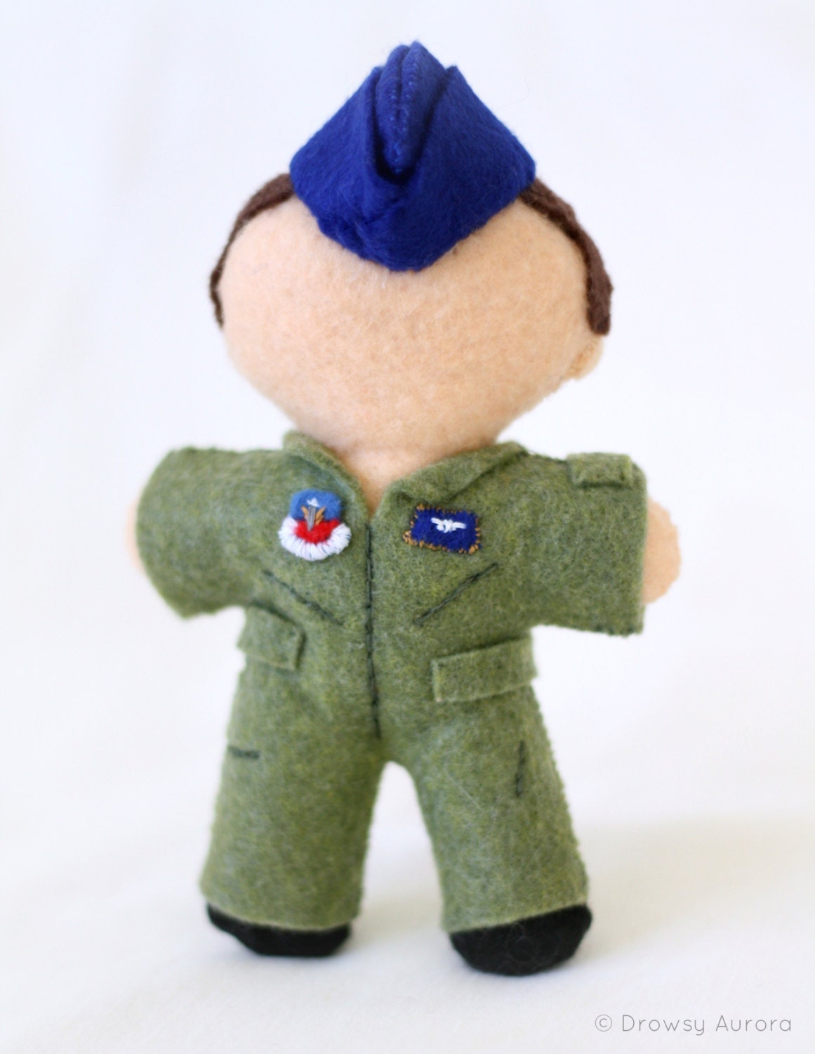 Custom Air Force Plush Doll - Military Flight Suit, Uniform, Stuffed Plush Toy, Plushie, Personalized, Felt Doll - DrowsyAurora
