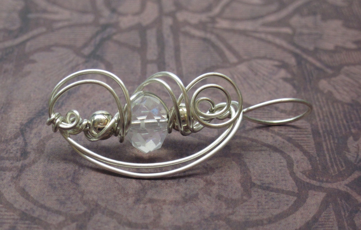 A Winter Ice Storm III Handmade Wirework Pendant - WanderingWireJewelry