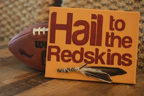 Hail To The Redskins! "HTTR" Personalized Football Fan Sign (or any other custom wording in
