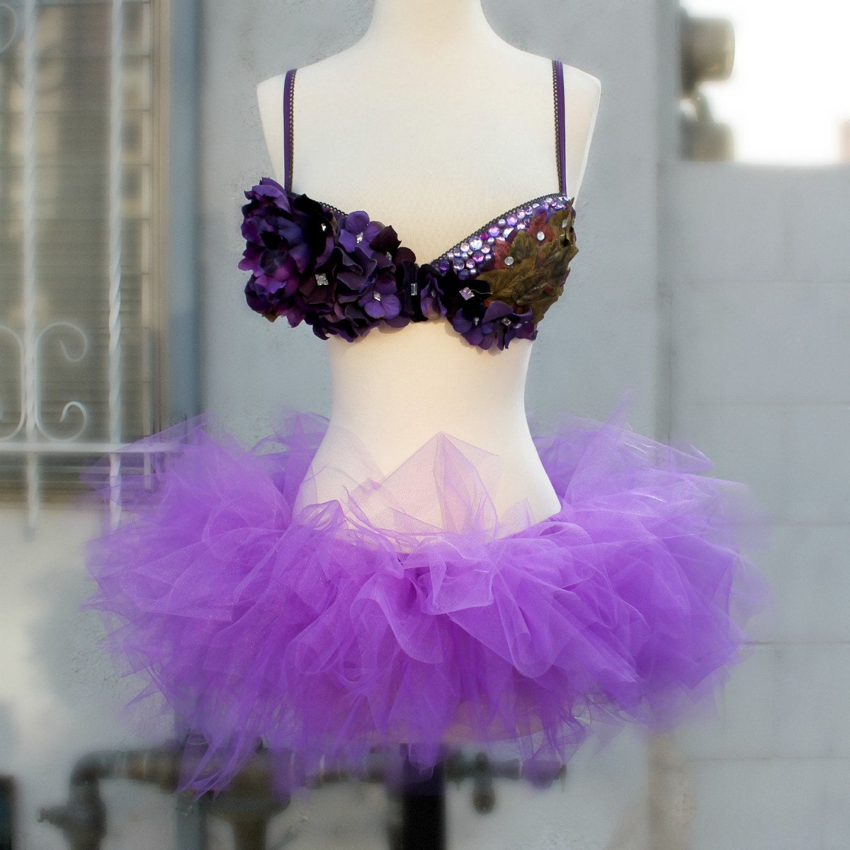 34B Purple Peony Fairy Bra & Tutu Outfit