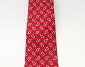 Vintage Lands' End Silk Tie Mens Red Paisley Necktie - VintageToHandmade
