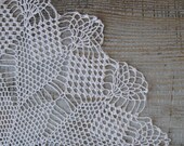 Vintage Hand Crocheted white large Doily - oldflat