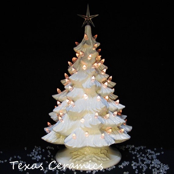 winter white ceramic christmas tree crystal by texasceramics winter white ceramic christmas tree crystal by texasceramics
