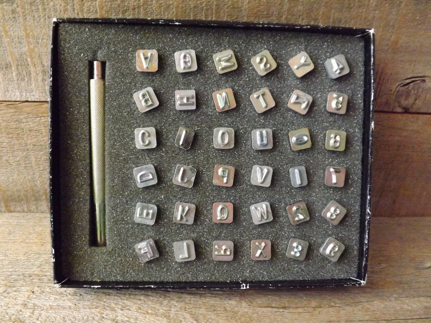 Vintage Leather Stamps Craftool Alphabet Set by purplepansyvintage