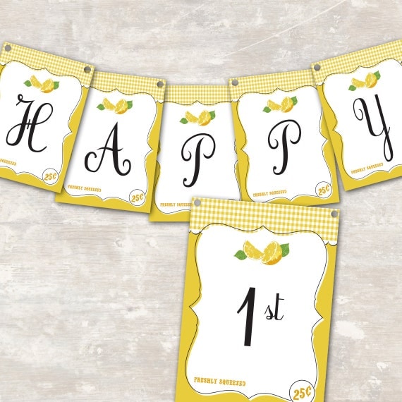 PRINT & SHIP PInk Polka Dot Birthday Party Pennant Banner ("Happy 1st Birthday") Il_570xn